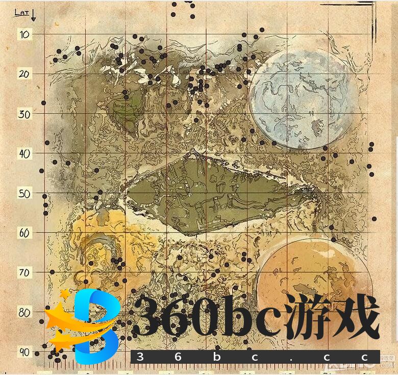 《方舟：生存进化》灭绝资源地图分布