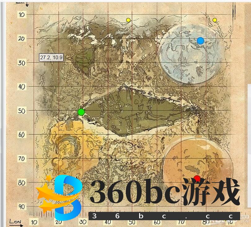 《方舟：生存进化》灭绝资源地图分布