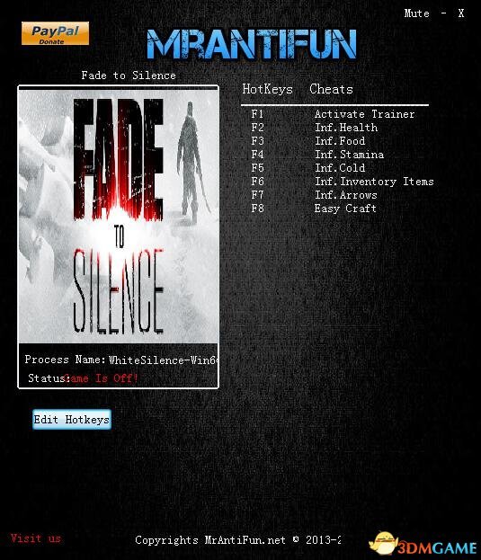 归于沉寂 v1.0.842七项修改器[MrAntiFun]