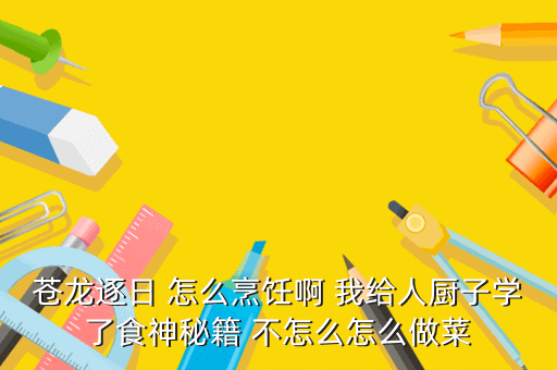 苍龙逐日 怎么烹饪啊 我给人厨子学了食神秘籍 不怎么怎么做菜